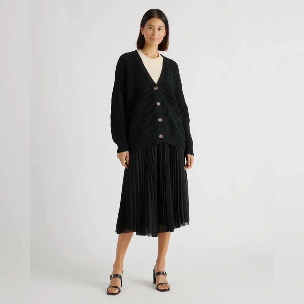 Quince Black Women's Cardigan Sweater - Picture 12 of 12